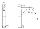 Rubinetto Miscelatore Monocomando Lavabo Alto in Acciaio Inox Satinato Maniglia Carbone-3