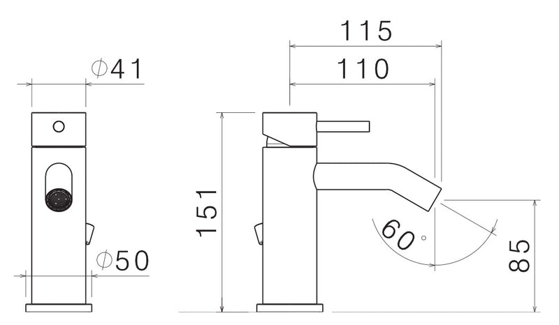 Rubinetto Miscelatore Monocomando Bidet in Acciaio Inox Maniglia Neve-2