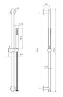 Saliscendi Asta con Doccetta in Acciaio Inox Satinato Nilo-2