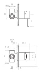 Rubinetto Miscelatore Monocomando Doccia ad Incasso in Acciaio Inox Maniglia Carbone-2