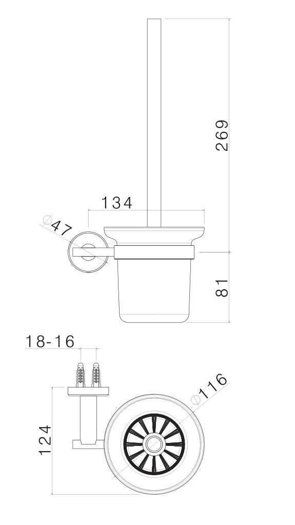 Porta Scopino da Parete in Acciaio Inox Satinato Nilo-2