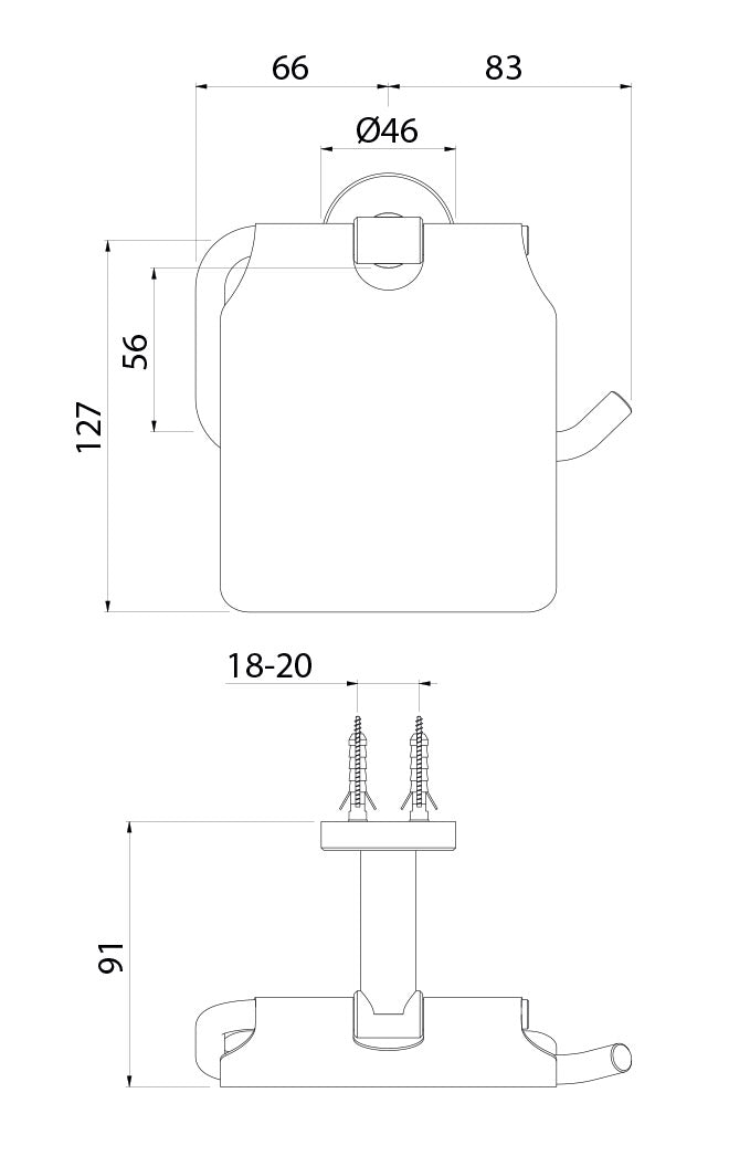 Porta Rotolo da Parete con Coperchio in Acciaio Inox Satinato Nilo-2