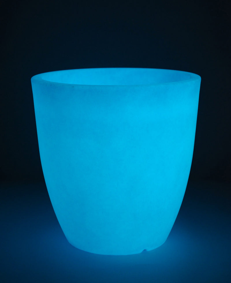 Vaso Ø40x40cm in Polietilene Vanossi Orione Alto Azzurro Fluo-2