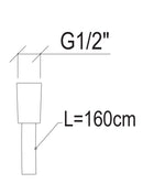 Flessibile per Doccia Lungo 160 cm Attacco Conico G1/2 Anti-Torsione-2