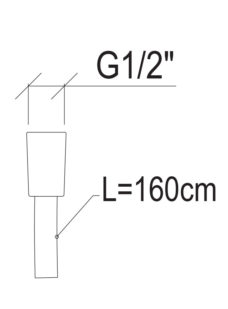 Flessibile per Doccia Lungo 160 cm Attacco Conico G1/2 Anti-Torsione-2