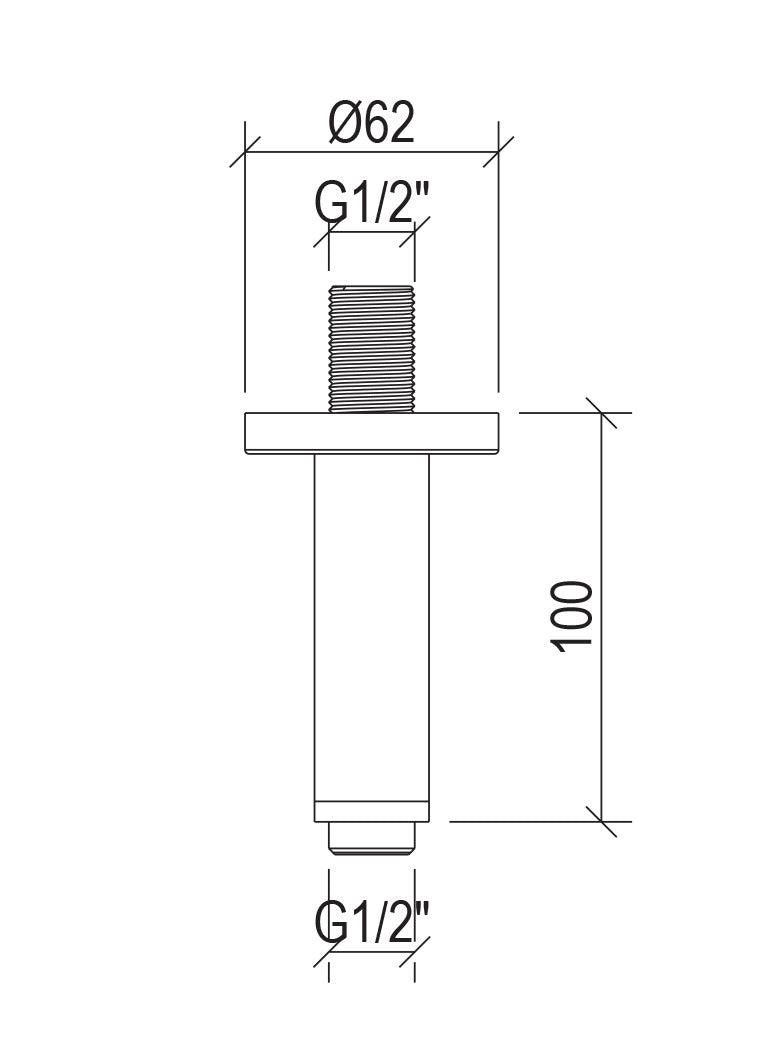 Braccio Doccia a Soffitto Lungo 10 cm Tevere-2