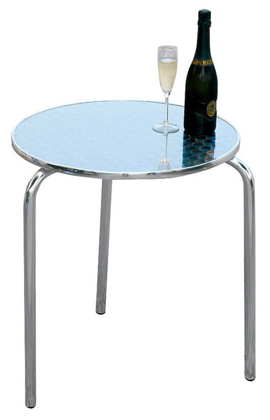 acquista Table basse de jardin ronde Ø60 cm en aluminium argenté Vorghini