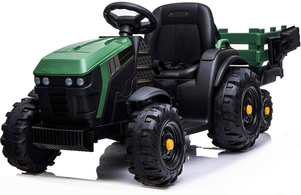 acquista Tracteur électrique pour enfants 12V avec remorque verte Happy Kids