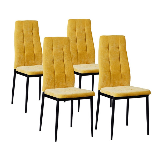 Lot de 4 chaises 42x52x98 cm en tissu Milano jaune sconto