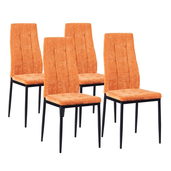 acquista Lot de 4 chaises 42x52x98 cm en tissu Milano orange