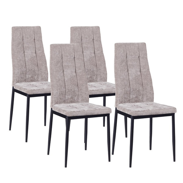 acquista Lot de 4 chaises 42x52x98 cm en tissu Milano marron