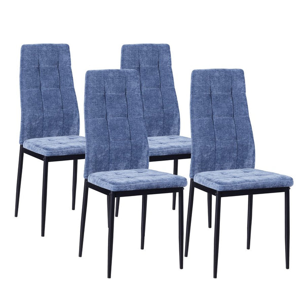 online Lot de 4 chaises 42x52x98 cm en tissu bleu Milano