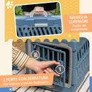 Trasportino per Cani e Gatti Pieghevole 56x31x37 cm Convertibile in Cuccia in PP e PVC Blu-5