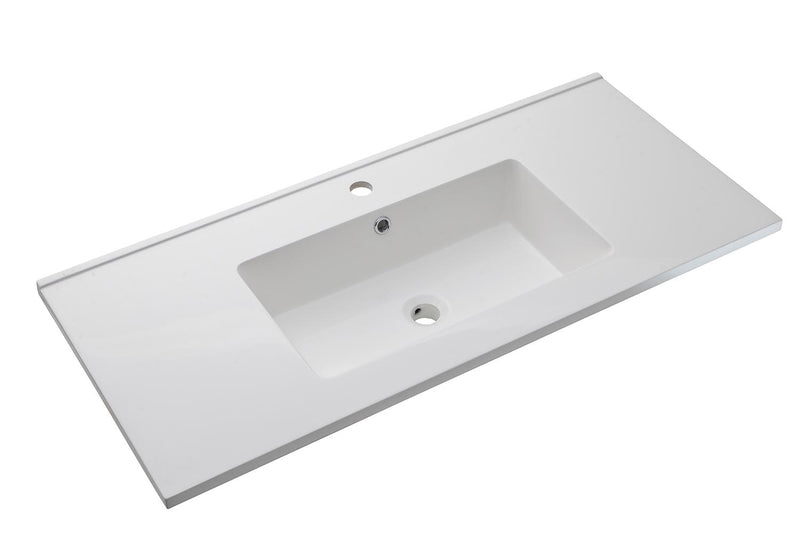 Lavabo da Incasso 101x46,5x2 cm in Resina TFTBianco Lucido-1