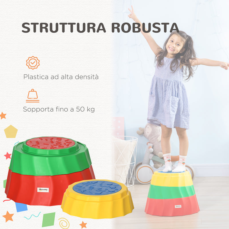 Percorso di Equilibrio 3 Pezzi per Bambini 3-6 Anni con Pietre di Fiume Antiscivolo e Impilabili-6