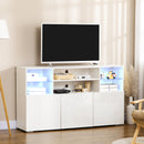 Mobile TV 160x35x91 cm Max 65” in Vetro Bianco Lucido-2