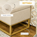 Panca Fondo Letto 110x44x48 cm con Contenitore in Poliestere Trapuntata Beige-6