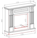 Camino Elettrico da Pavimento 96x113x30 cm Effetto Fiamma 1500W Verona Mini & Lorance-3