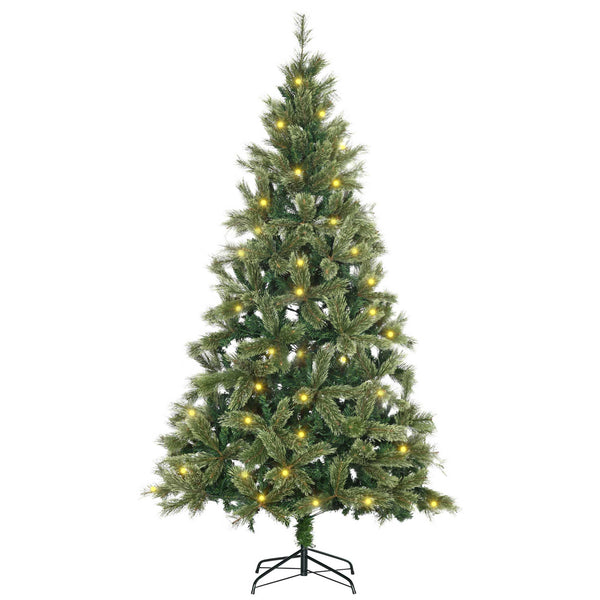 sconto Sapin de Noël artificiel H210 cm 908 branches avec 350 lumières LED vertes