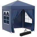 Gazebo Pieghevole Pop Up 2x2m in Poliestere e Acciaio Blu-1