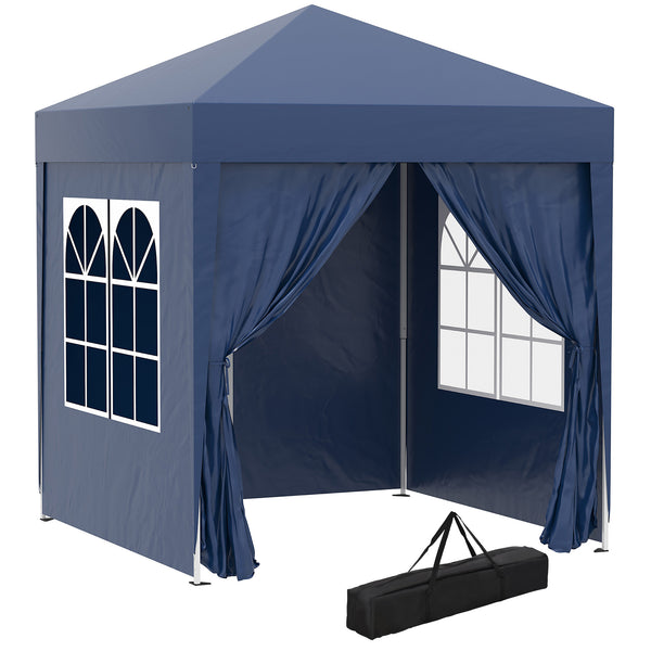 online Gazebo Pieghevole Pop Up 2x2m in Poliestere e Acciaio Blu