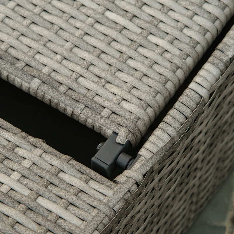 Lettino Prendisole da Giardino 60x200x40 cm in Rattan PE Grigio-8