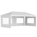 Gazebo da Giardino 5,85x2,95x2,7m in Acciaio e Poliestere Bianco-1