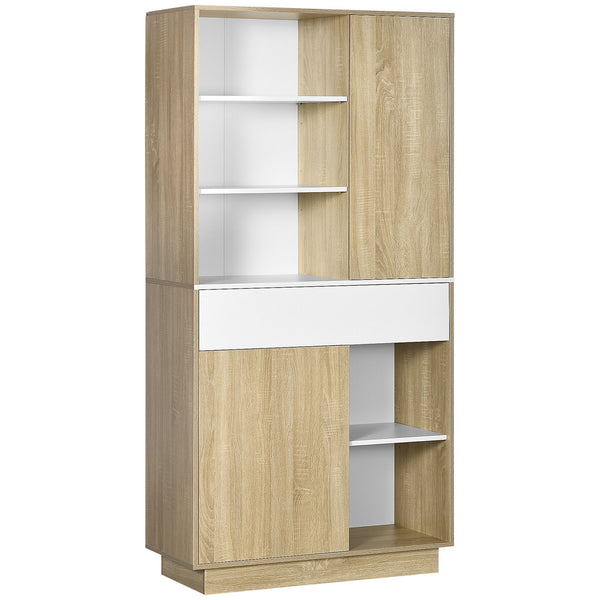 Credenza Moderna 89x39,6x180 cm in Legno Naturale e Bianco online