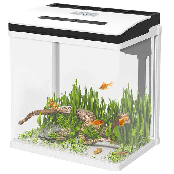 Acquario con LED 13 Litri 29x20x30,5 cm con Fori di Ventilazione in Vetro HD e ABS online