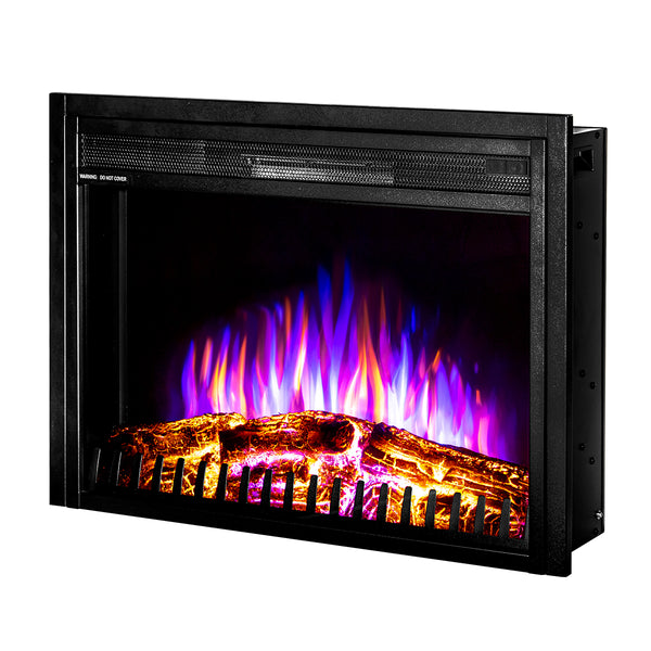 prezzo Cheminée Électrique Encastrable 50,2x71,2x18 cm Effet Flamme 1500W Capri Noir