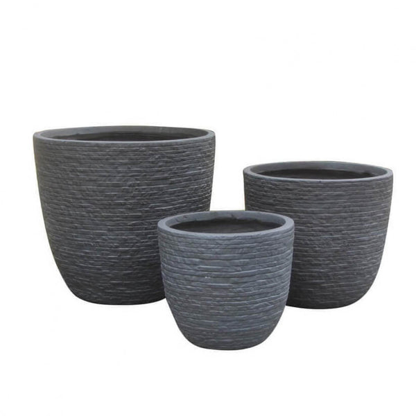 acquista Ensemble de 3 vases en argile fibre de cyclamen gris