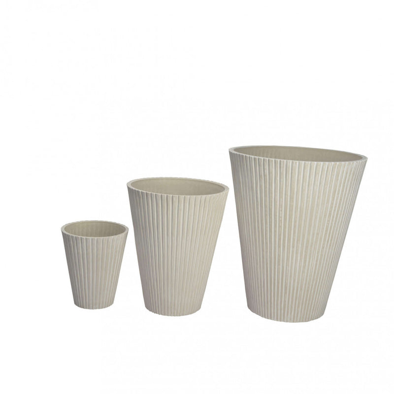 Vaso Piccolo Iris Ø19x22 cm in Fibra sintetica Bianco-4