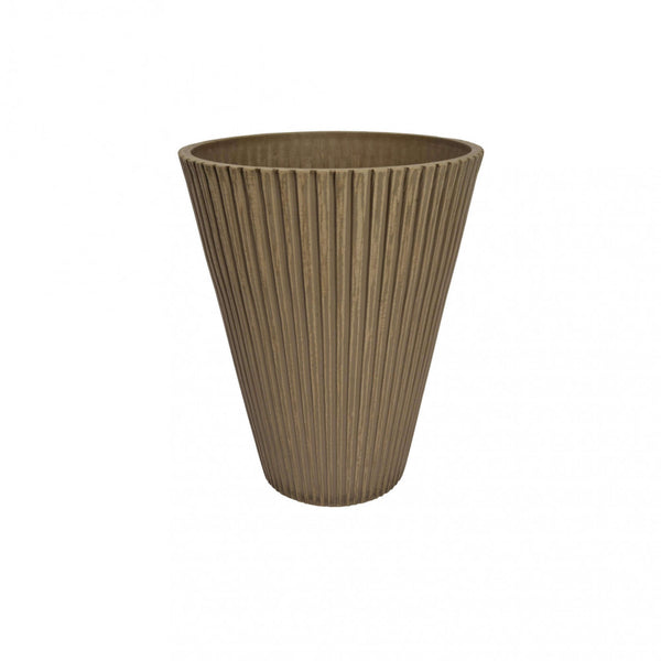 online Petit vase Iris Ø19x22 cm en fibre synthétique Taupe