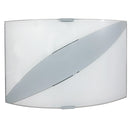 Applique 1xE27 Montatura Argento Vetro Lastra Bianco Decorato Fascia E-Energy Valentina-1