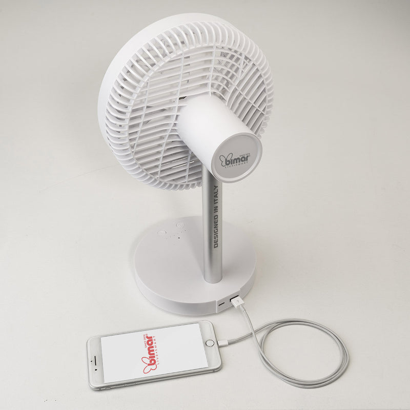 Ventilatore da Tavolo WIFI Ø20 cm Batteria Ricaricabile Bimar VD200-6