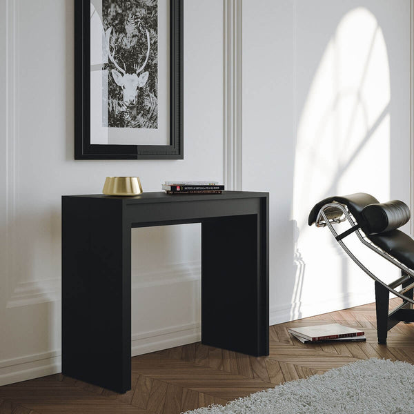 sconto Console extensible classique en Itamoby Rainbow Matt Black Wood Différentes tailles