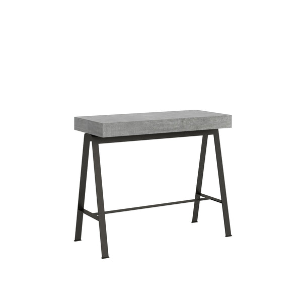 Console Extensible en Bois et Fer H77x40x90/300cm Comptoir Classique en Béton sconto