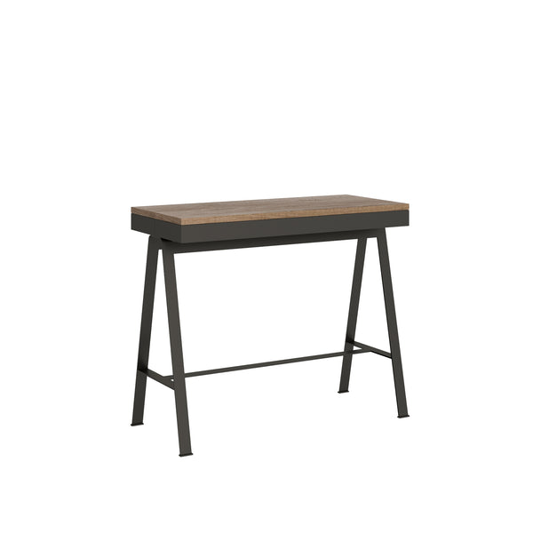 Console Extensible en Bois et Fer H77x40x90/300cm Bureau Pliant en Chêne Premium sconto