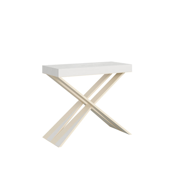 prezzo Console Extensible 90-196x40x77 cm en Mélamine Blanc