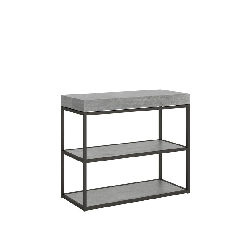 Consolle Allungabile 90-300x40x77 cm in Nobilitato Grigio-1