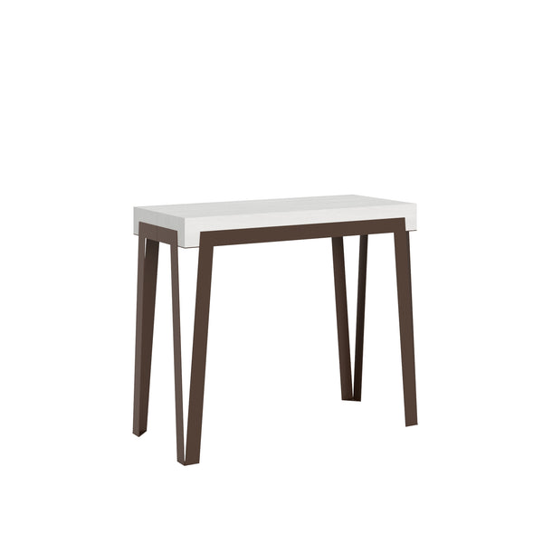 acquista Console extensible en bois et fer H77x40x90/300cm Itamoby Rio White Ash Rust Classic