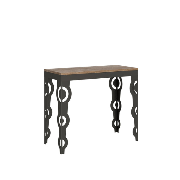 Console Extensible 90-300x40x77 cm en Mélamine Marron sconto