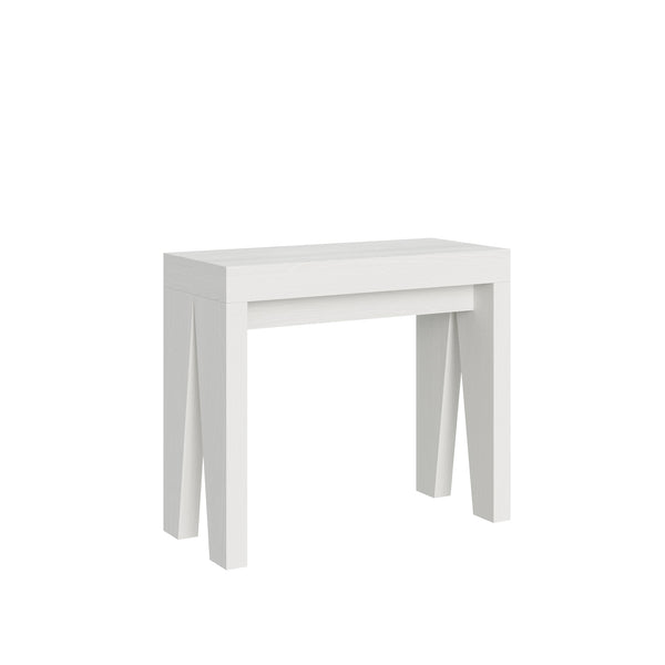 Consolle Allungabile 90-196x42x77 cm in Nobilitato Bianco sconto