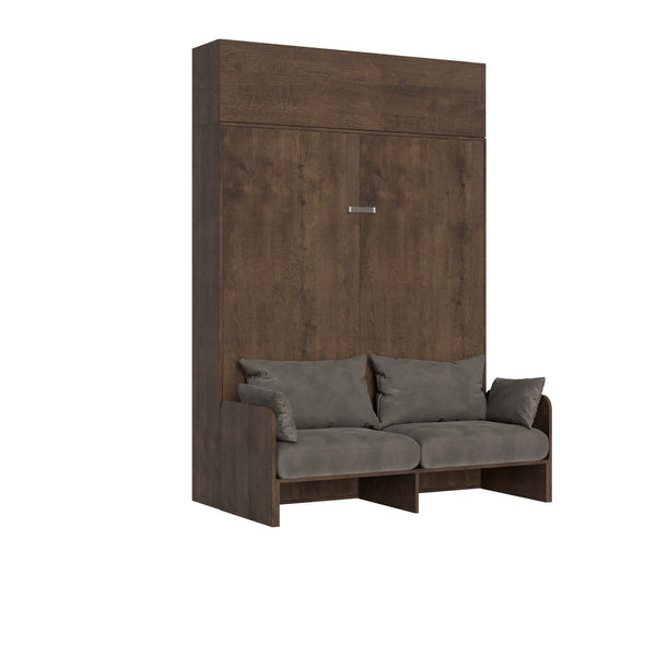 sconto Lit double escamotable gain de place avec canapé Kentaro H250 cm marron