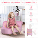 Divano per Bambini 80x40x49 cm in Pile Rosa-4