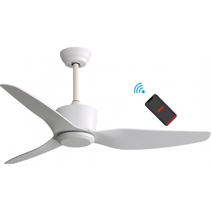 Ventilatore da Soffitto 3 Pale Wi-Fi 132x37,5x132 cm con Telecomando Bimar VSP1320-1