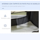 Trasportino per Cani e Gatti Pieghevole 50,5x33,5x35 cm 3 Aperture e Cuscino Grigio-5