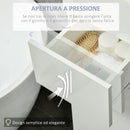 Colonna Bagno 1 Cassetto 2 Armadietti 30x28x170 cm in Legno truciolare e MDF Bianco Lucido-6