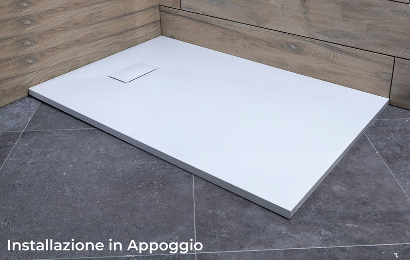 Piatto Doccia Effetto Pietra Bonussi Slate Stone Bianco Varie Misure-2