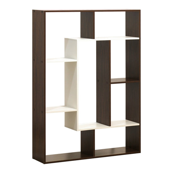 Libreria 8 Ripiani 136x100x24 cm in Legno MDF Bianco e Marrone online